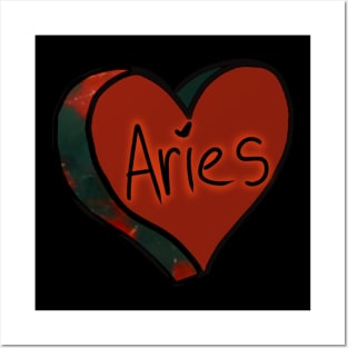 Aries Bloodstone Love Heart Posters and Art